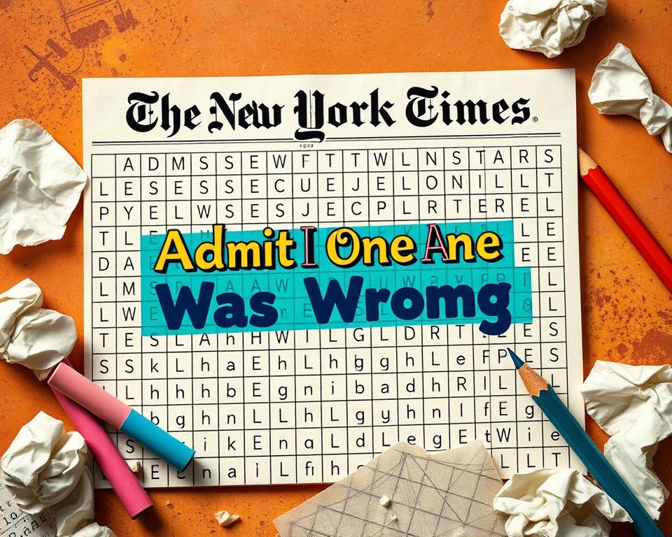 Admit One Was Wrong NYT Crossword